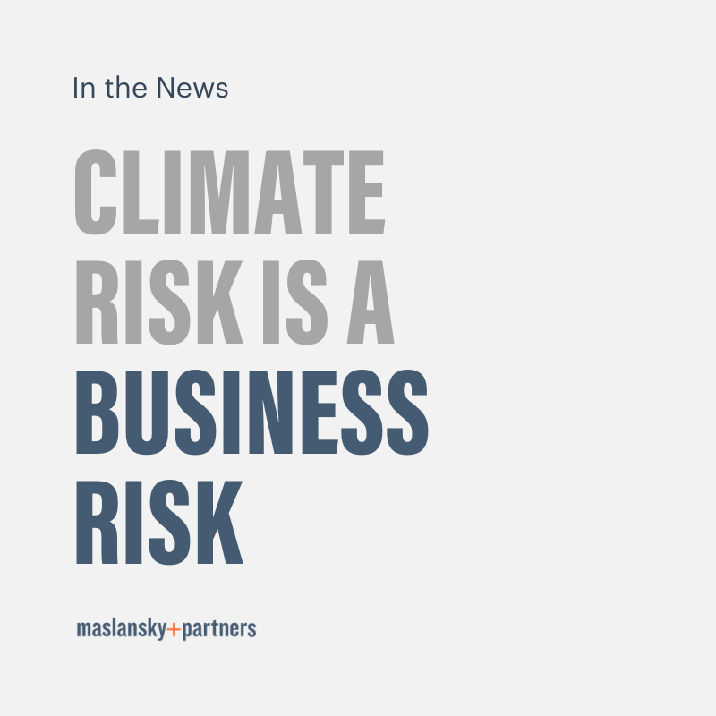 climate risk is a business risk